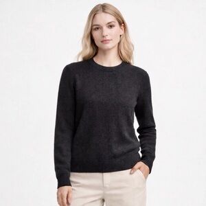 Antonio Melani Black 100% Cashmere Crewneck Sweater Size M Minimalist